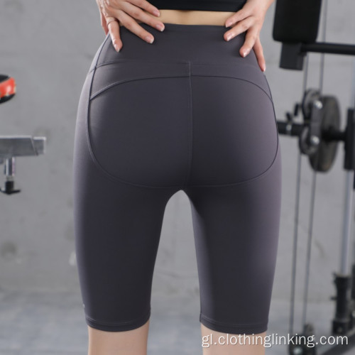 Pantalóns curtos para correr de adestramento de cintura alta